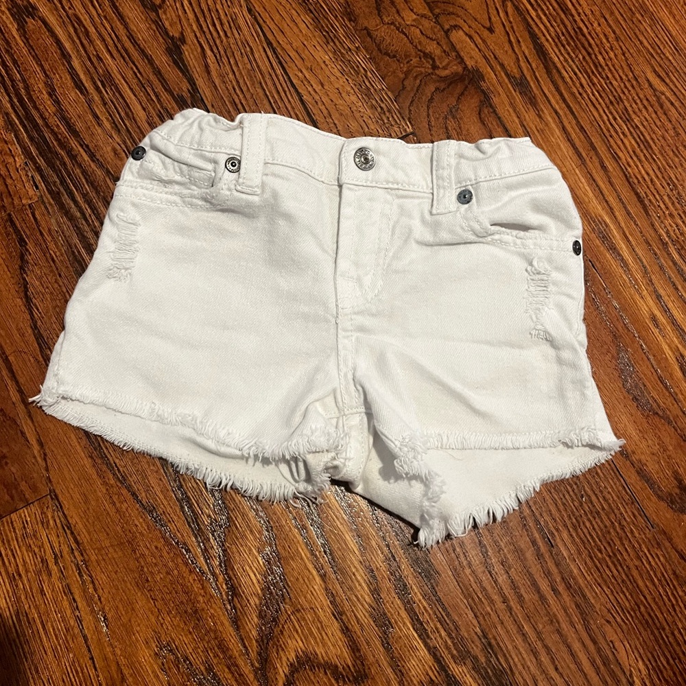 7 for all mankind girl white denim shorts